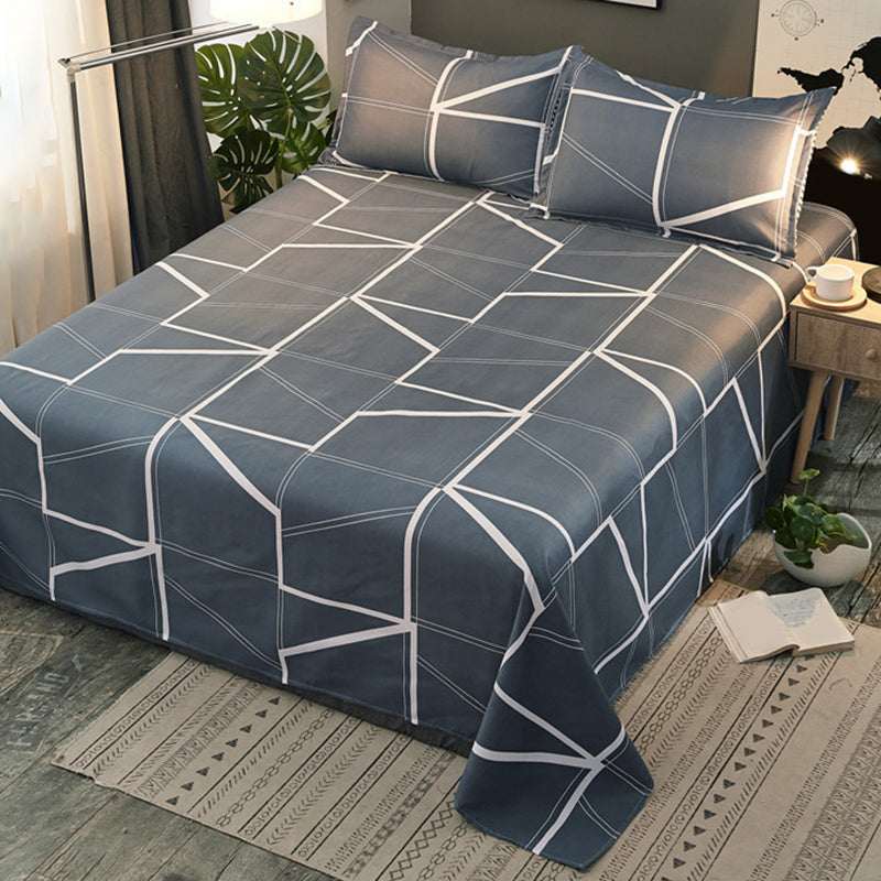 Cartoon Painting Bed Sheet Polyester Breathable Fade Resistant Soft