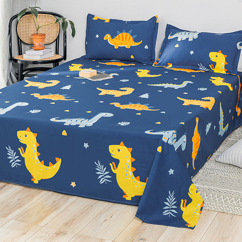 Cartoon Painting Bed Sheet Polyester Breathable Fade Resistant Soft
