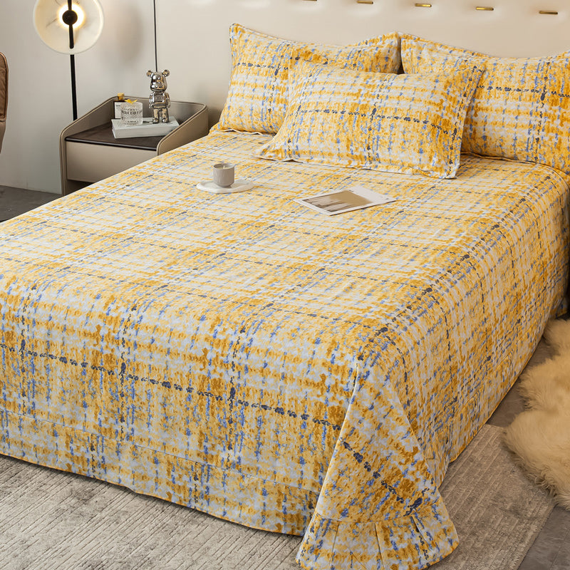 Sheet Set Cotton Floral Printed Breathable Ultra Soft Wrinkle Resistant Bed Sheet Set