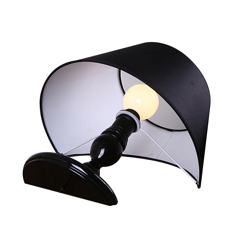 Horizontal Table Lighting Modern Creative Fabric 1-Light Bedroom Nightstand Light in Black/White Clearhalo 'Lamps' 'Table Lamps' Lighting' 754906