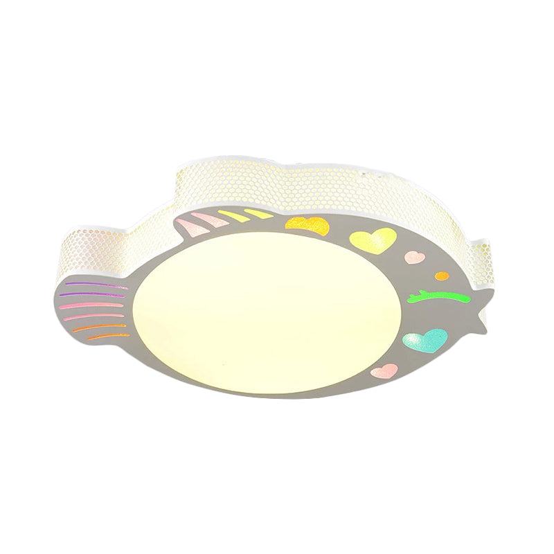 Turbot Shaped Ceiling Mounted Fixture Contemporary Acrylic White LED Flushmount for Bedroom in Warm/White Light Clearhalo 'Ceiling Lights' 'Close To Ceiling Lights' 'Close to ceiling' 'Flush mount' Lighting' 756439
