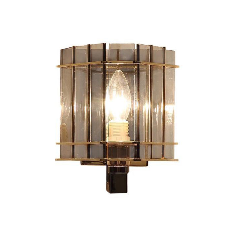 Modern Rectangle Panel Wall Lighting Smoke Gray Glass 1-Bulb Bedside Wall Sconce Lamp Clearhalo 'Cast Iron' 'Glass' 'Industrial' 'Modern wall lights' 'Modern' 'Tiffany' 'Traditional wall lights' 'Wall Lamps & Sconces' 'Wall Lights' Lighting' 757194