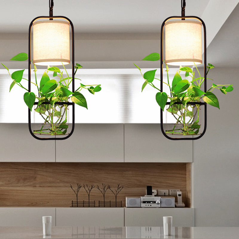 1 Bulb Metal Pendant Light Fixture Industrial Black/White Cylindrical Restaurant LED Hanging Lamp Kit Black Clearhalo 'Art Deco Pendants' 'Black' 'Cast Iron' 'Ceiling Lights' 'Ceramic' 'Crystal' 'Industrial Pendants' 'Industrial' 'Metal' 'Middle Century Pendants' 'Pendant Lights' 'Pendants' 'Rustic Pendants' 'Tiffany' Lighting' 757912