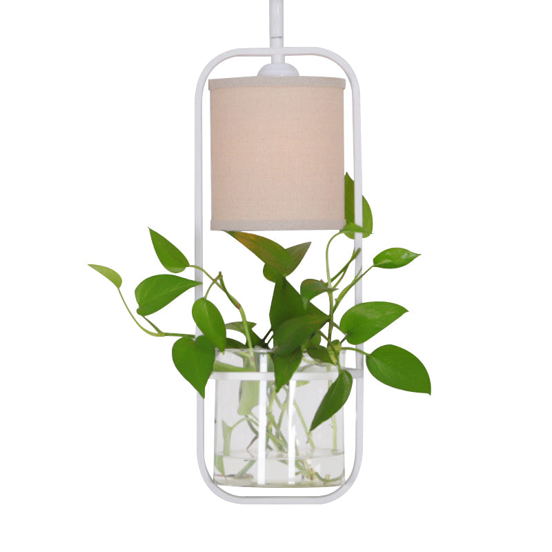 1 Bulb Metal Pendant Light Fixture Industrial Black/White Cylindrical Restaurant LED Hanging Lamp Kit Clearhalo 'Art Deco Pendants' 'Black' 'Cast Iron' 'Ceiling Lights' 'Ceramic' 'Crystal' 'Industrial Pendants' 'Industrial' 'Metal' 'Middle Century Pendants' 'Pendant Lights' 'Pendants' 'Rustic Pendants' 'Tiffany' Lighting' 757917