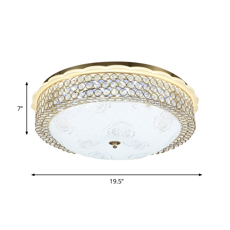 16"/19.5" Wide LED Flushmount Lighting Modernist Circle Crystal Bead Flush Lamp Fixture for Foyer Clearhalo 'Ceiling Lights' 'Close To Ceiling Lights' 'Close to ceiling' 'Flush mount' Lighting' 759590