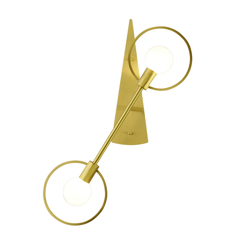 Modernist Loop Sconce Light Fixture Metallic 1/2-Head Bedroom Wall Mounted Lamp in Brass Clearhalo 'Cast Iron' 'Glass' 'Industrial' 'Modern wall lights' 'Modern' 'Tiffany' 'Traditional wall lights' 'Wall Lamps & Sconces' 'Wall Lights' Lighting' 759611