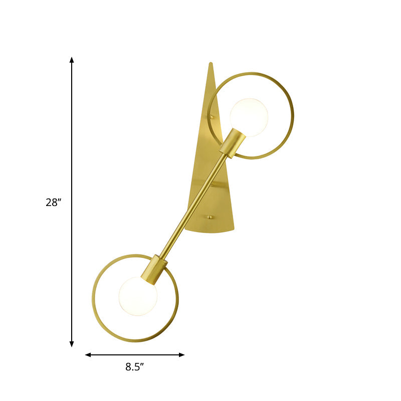 Modernist Loop Sconce Light Fixture Metallic 1/2-Head Bedroom Wall Mounted Lamp in Brass Clearhalo 'Cast Iron' 'Glass' 'Industrial' 'Modern wall lights' 'Modern' 'Tiffany' 'Traditional wall lights' 'Wall Lamps & Sconces' 'Wall Lights' Lighting' 759613