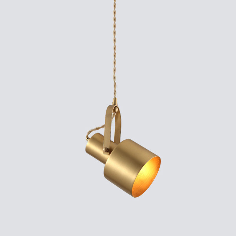Brass Rotating Torch Pendant Lighting Postmodern 1 Head Metal Hanging Ceiling Light for Living Room Clearhalo 'Ceiling Lights' 'Modern Pendants' 'Modern' 'Pendant Lights' 'Pendants' Lighting' 759701