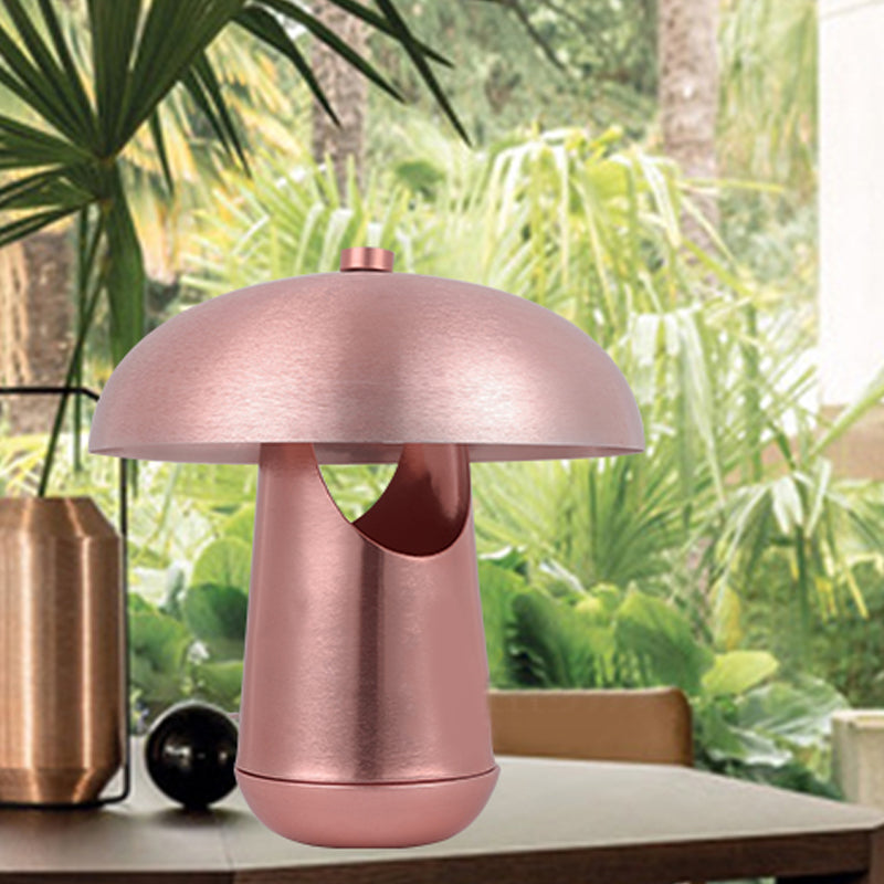 Bronze/Rose Gold Domed Table Lighting Contemporary 1-Head Metallic Nightstand Lamp for Dining Table Rose Gold Clearhalo 'Lamps' 'Table Lamps' Lighting' 762951