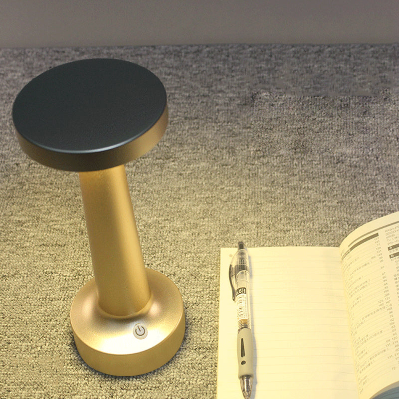 Circle Dining Table Light Modernism Metallic Restaurant Waterproof LED Desk Lamp in Black/Silver/Gold Gold Clearhalo 'Lamps' 'Table Lamps' Lighting' 762955