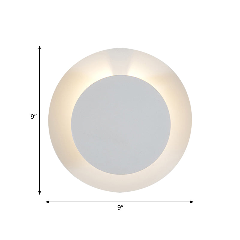 Metallic Disc Wall Sconce Lamp Minimalist LED White Wall Mount Light Fixture with Adjustable Design Clearhalo 'Cast Iron' 'Glass' 'Industrial' 'Modern wall lights' 'Modern' 'Tiffany' 'Traditional wall lights' 'Wall Lamps & Sconces' 'Wall Lights' Lighting' 763192