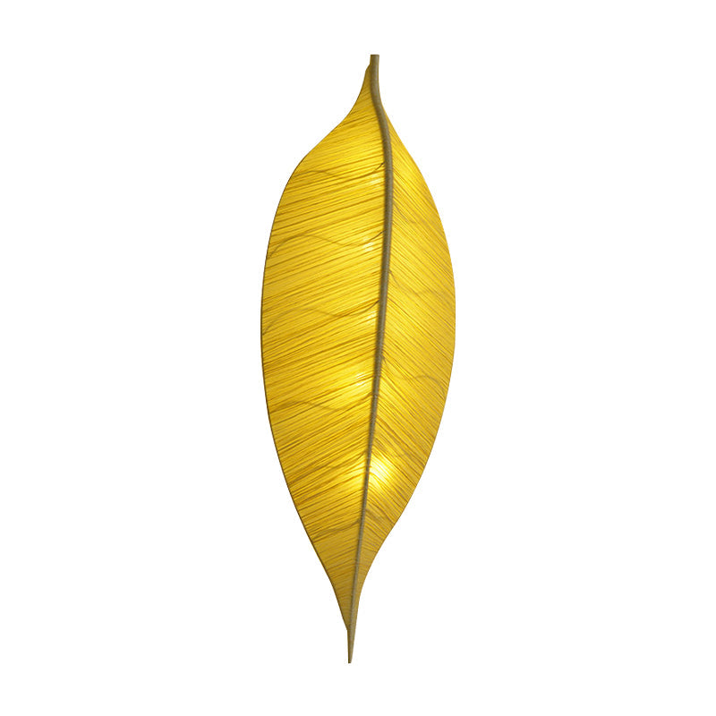 Leaf Shape Wall Light Sconce Art Deco Fabric 3-Bulb Bedside Wall Mounted Lamp in Yellow/Green Clearhalo 'Cast Iron' 'Glass' 'Industrial' 'Modern wall lights' 'Modern' 'Tiffany' 'Traditional wall lights' 'Wall Lamps & Sconces' 'Wall Lights' Lighting' 763385