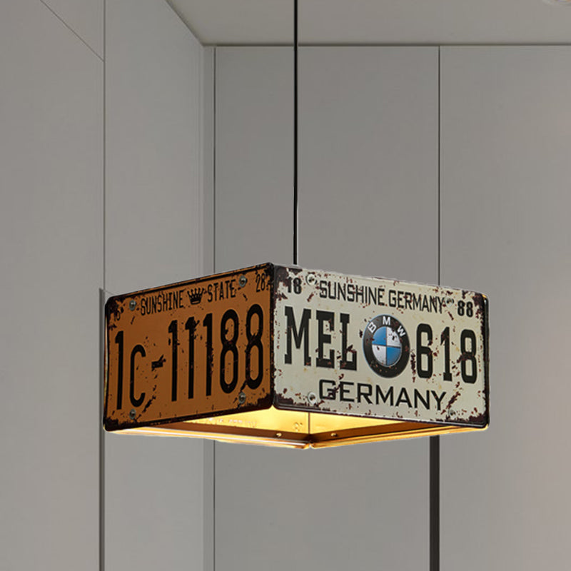 Square Chandelier Lamp with 39" Adjustable Cord Industrial Iron Triple Light Pendant Lighting Clearhalo 'Ceiling Lights' 'Chandeliers' Lighting' options 763745