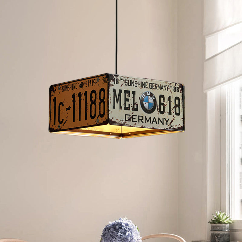 Square Chandelier Lamp with 39" Adjustable Cord Industrial Iron Triple Light Pendant Lighting Clearhalo 'Ceiling Lights' 'Chandeliers' Lighting' options 763746