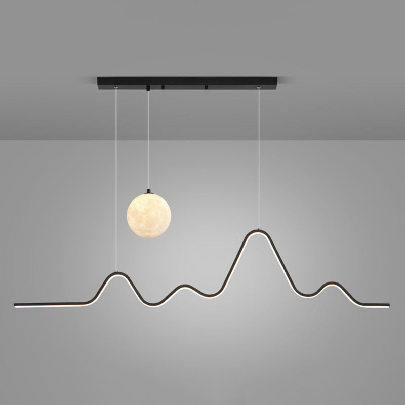 2-Light White / Golden / Black Modernism Style Unique Kitchen Island Lighting