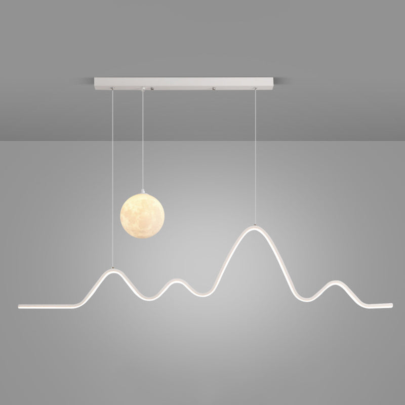 2-Light White / Golden / Black Modernism Style Unique Kitchen Island Lighting