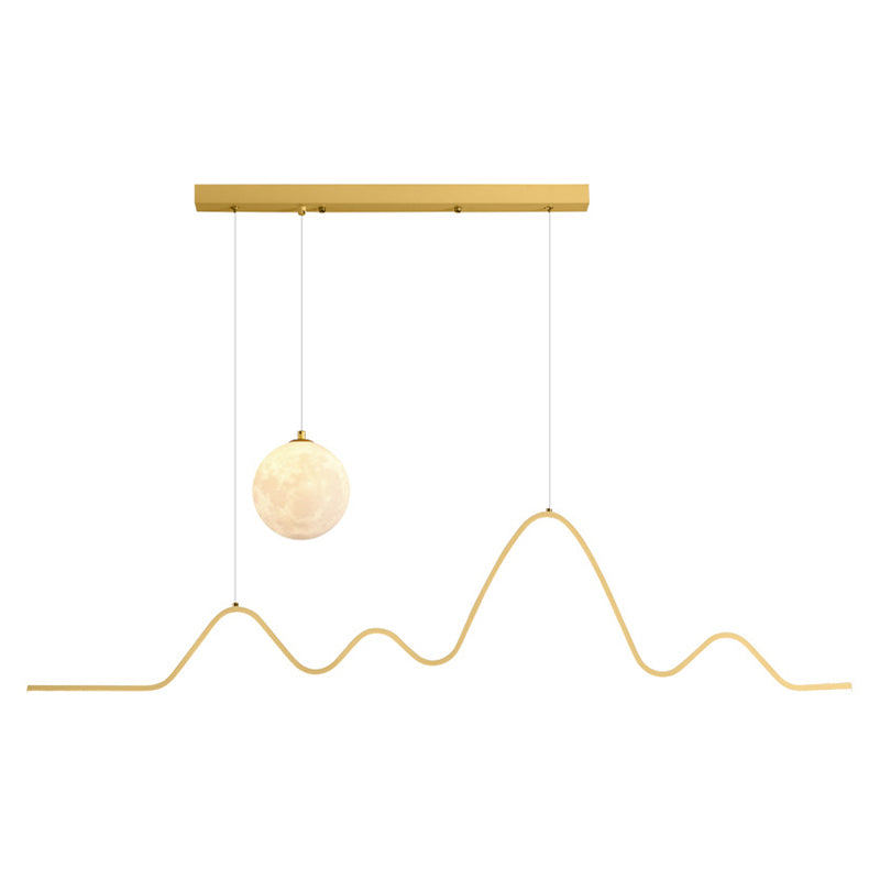 2-Light White / Golden / Black Modernism Style Unique Kitchen Island Lighting