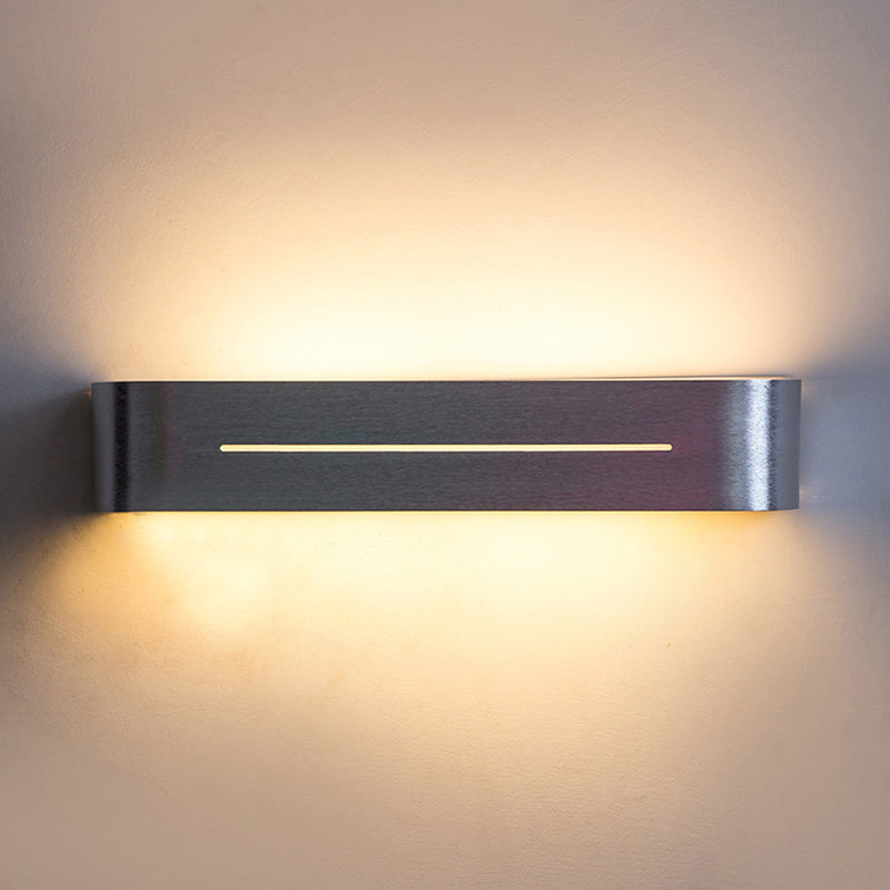 Modern 11"/15" W LED Wall Washer Light with Aluminum Shade Silver Rectangular Sconce Light Fixture, Warm/White Light Silver Clearhalo 'Cast Iron' 'Glass' 'Industrial' 'Modern wall lights' 'Modern' 'Tiffany' 'Traditional wall lights' 'Wall Lamps & Sconces' 'Wall Lights' Lighting' 767708