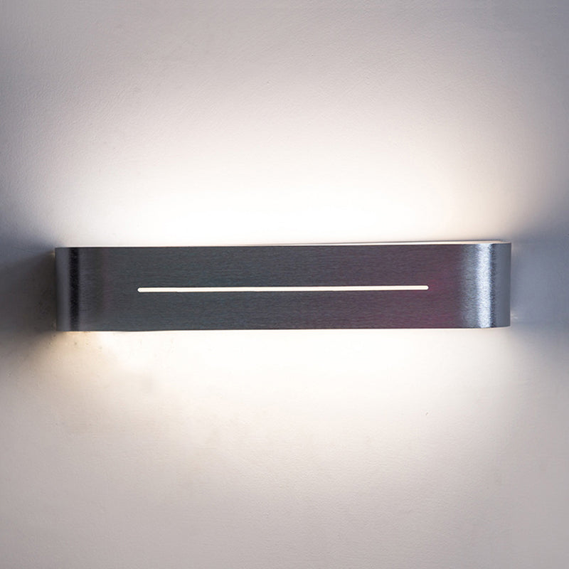 Modern 11"/15" W LED Wall Washer Light with Aluminum Shade Silver Rectangular Sconce Light Fixture, Warm/White Light Clearhalo 'Cast Iron' 'Glass' 'Industrial' 'Modern wall lights' 'Modern' 'Tiffany' 'Traditional wall lights' 'Wall Lamps & Sconces' 'Wall Lights' Lighting' 767709