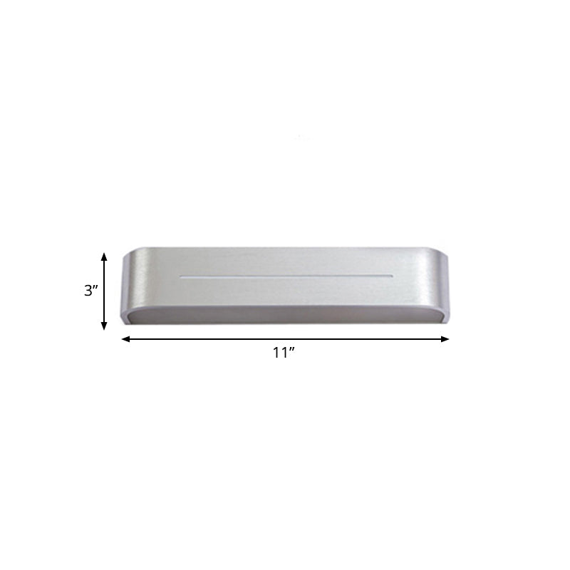 Modern 11"/15" W LED Wall Washer Light with Aluminum Shade Silver Rectangular Sconce Light Fixture, Warm/White Light Clearhalo 'Cast Iron' 'Glass' 'Industrial' 'Modern wall lights' 'Modern' 'Tiffany' 'Traditional wall lights' 'Wall Lamps & Sconces' 'Wall Lights' Lighting' 767712