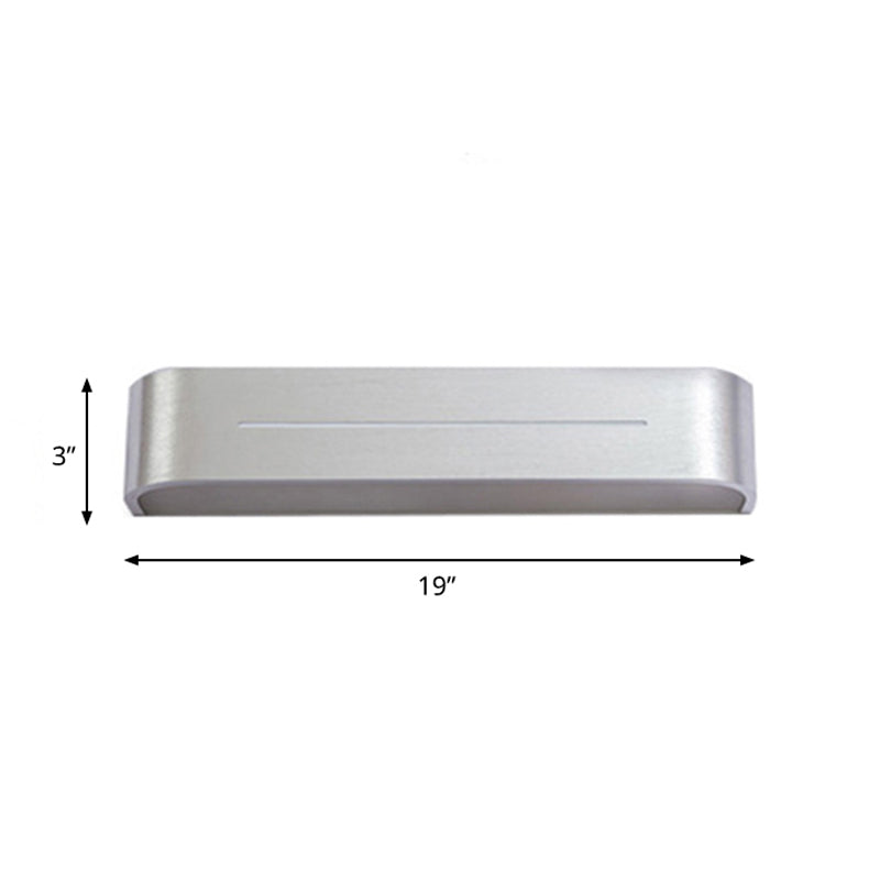 Modern 11"/15" W LED Wall Washer Light with Aluminum Shade Silver Rectangular Sconce Light Fixture, Warm/White Light Clearhalo 'Cast Iron' 'Glass' 'Industrial' 'Modern wall lights' 'Modern' 'Tiffany' 'Traditional wall lights' 'Wall Lamps & Sconces' 'Wall Lights' Lighting' 767714