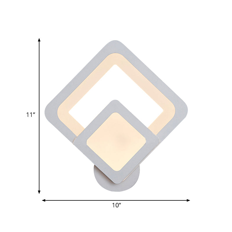 Simple LED Wall Sconce Light with Acrylic Shade White Square/Oval Wall Mounted Lamp in Warm/White Clearhalo 'Modern wall lights' 'Modern' 'Wall Lamps & Sconces' 'Wall Lights' Lighting' 767785