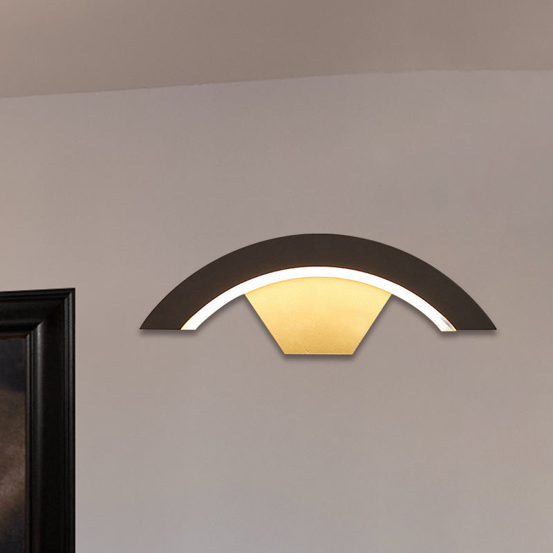 Contemporary Arc Wall Sconce Lighting Acrylic Integrated LED Bedroom Wall Lamp in Black, Warm/White Lighting Clearhalo 'Cast Iron' 'Glass' 'Industrial' 'Modern wall lights' 'Modern' 'Tiffany' 'Traditional wall lights' 'Wall Lamps & Sconces' 'Wall Lights' Lighting' 767802