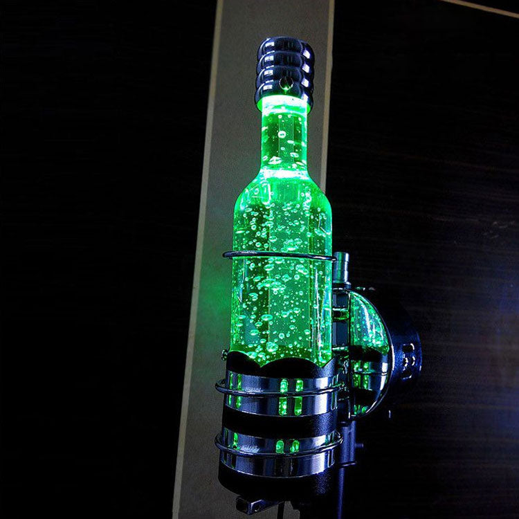 Contemporary Bottle Shaped Wall Lamp Crystal 1 Light Bar Cafe Wall Light in Multi Color/Purple/Blue Light Clear Green Clearhalo 'Cast Iron' 'Glass' 'Industrial' 'Modern wall lights' 'Modern' 'Tiffany' 'Traditional wall lights' 'Wall Lamps & Sconces' 'Wall Lights' Lighting' 767837