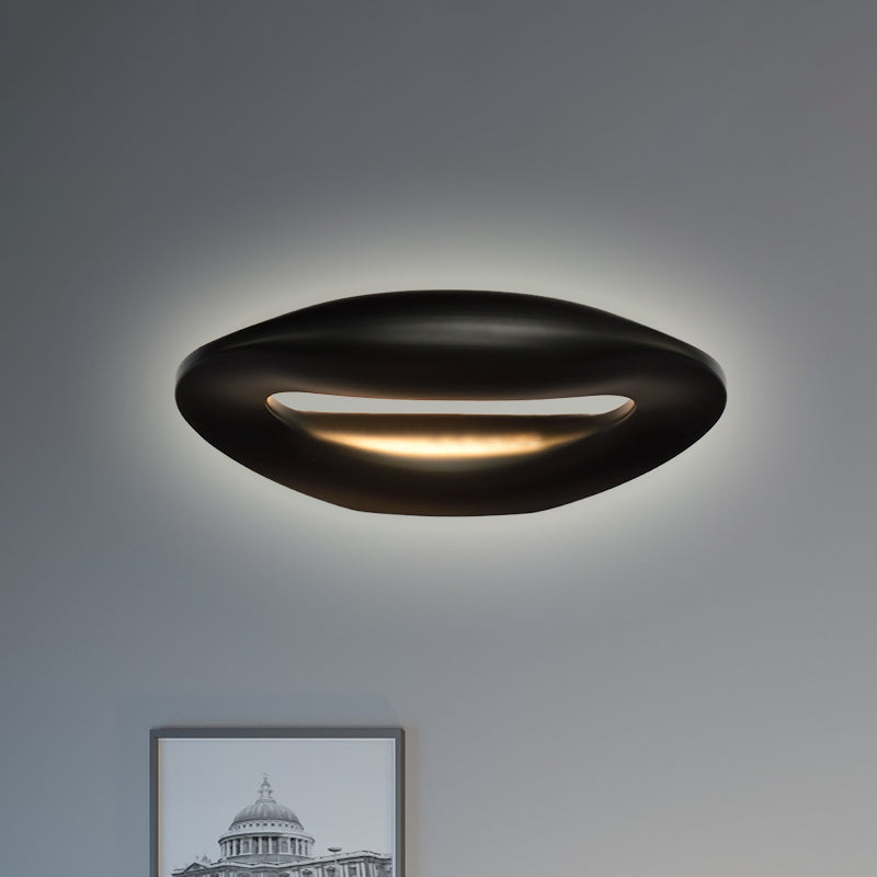 Black/White Smiling Face Wall Lamp Modernist Style LED Aluminum Sconce Lighting for Corridor Clearhalo 'Cast Iron' 'Glass' 'Industrial' 'Modern wall lights' 'Modern' 'Tiffany' 'Traditional wall lights' 'Wall Lamps & Sconces' 'Wall Lights' Lighting' 767855
