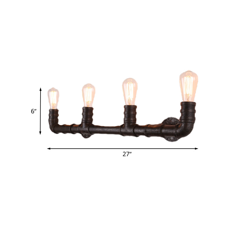 4 Bulbs Linear Wall Mount Light with Pipe Design Industrial Style Black/Bronze Wall Sconce for Kitchen Clearhalo 'Art deco wall lights' 'Cast Iron' 'Glass' 'Industrial wall lights' 'Industrial' 'Middle century wall lights' 'Modern' 'Rustic wall lights' 'Tiffany' 'Traditional wall lights' 'Wall Lamps & Sconces' 'Wall Lights' Lighting' 768209