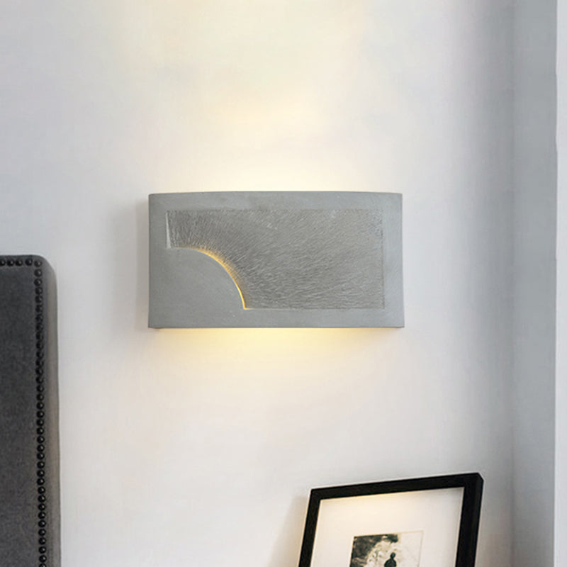 1 Head Wall Mount Light Modern Style Rectangle Cement Wall Lighting Fixture in Grey for Bedside Clearhalo 'Industrial wall lights' 'Industrial' 'Middle century wall lights' 'Tiffany' 'Wall Lamps & Sconces' 'Wall Lights' Lighting' 768645