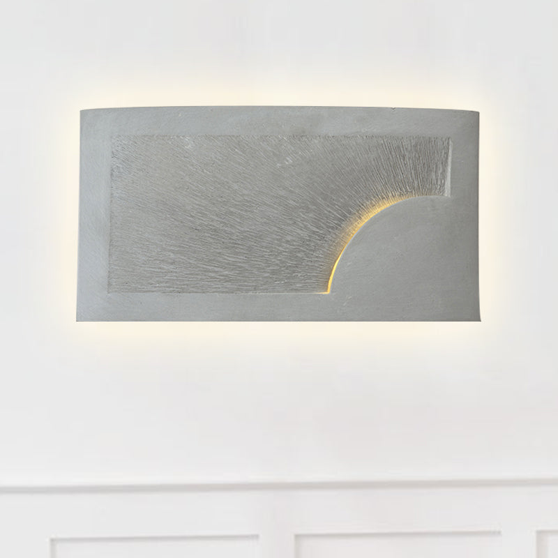 1 Head Wall Mount Light Modern Style Rectangle Cement Wall Lighting Fixture in Grey for Bedside Clearhalo 'Industrial wall lights' 'Industrial' 'Middle century wall lights' 'Tiffany' 'Wall Lamps & Sconces' 'Wall Lights' Lighting' 768646