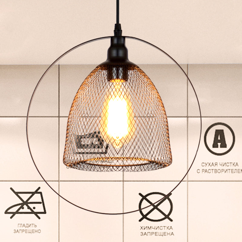 Bell/Dome Metal Hanging Light Industrial Single Light Living Room Pendant Light Fixture in Black Black Dome Clearhalo 'Art Deco Pendants' 'Black' 'Cast Iron' 'Ceiling Lights' 'Ceramic' 'Crystal' 'Industrial Pendants' 'Industrial' 'Metal' 'Middle Century Pendants' 'Pendant Lights' 'Pendants' 'Rustic Pendants' 'Tiffany' Lighting' 768905