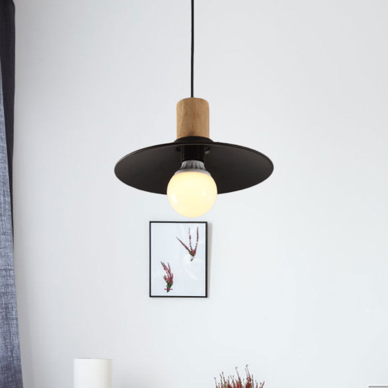 Black Cone/Saucer Shade Ceiling Pendant Contemporary Metallic 1 Head Living Room Pendant Lamp Clearhalo 'Art Deco Pendants' 'Black' 'Cast Iron' 'Ceiling Lights' 'Ceramic' 'Crystal' 'Industrial Pendants' 'Industrial' 'Metal' 'Middle Century Pendants' 'Pendant Lights' 'Pendants' 'Rustic Pendants' 'Tiffany' Lighting' 768931