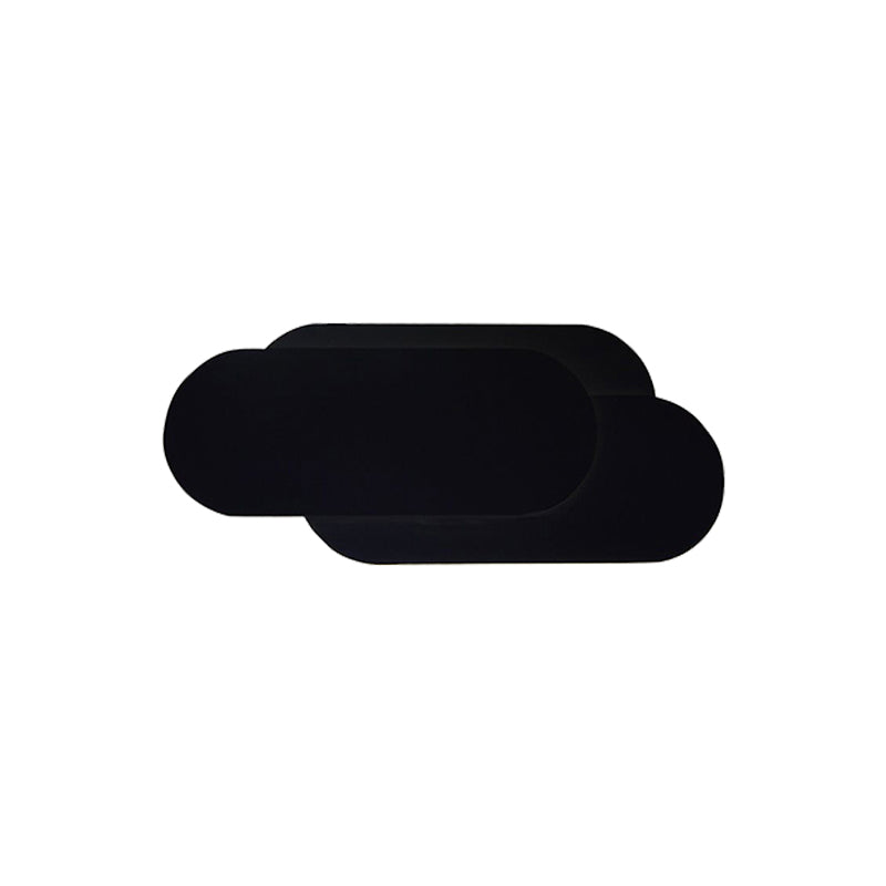 Aluminum Oval Wall Washer Lamp Modern Style LED Black Finish Wall Lighting in Warm/White Light for Bedroom Clearhalo 'Cast Iron' 'Glass' 'Industrial' 'Modern wall lights' 'Modern' 'Tiffany' 'Traditional wall lights' 'Wall Lamps & Sconces' 'Wall Lights' Lighting' 770044