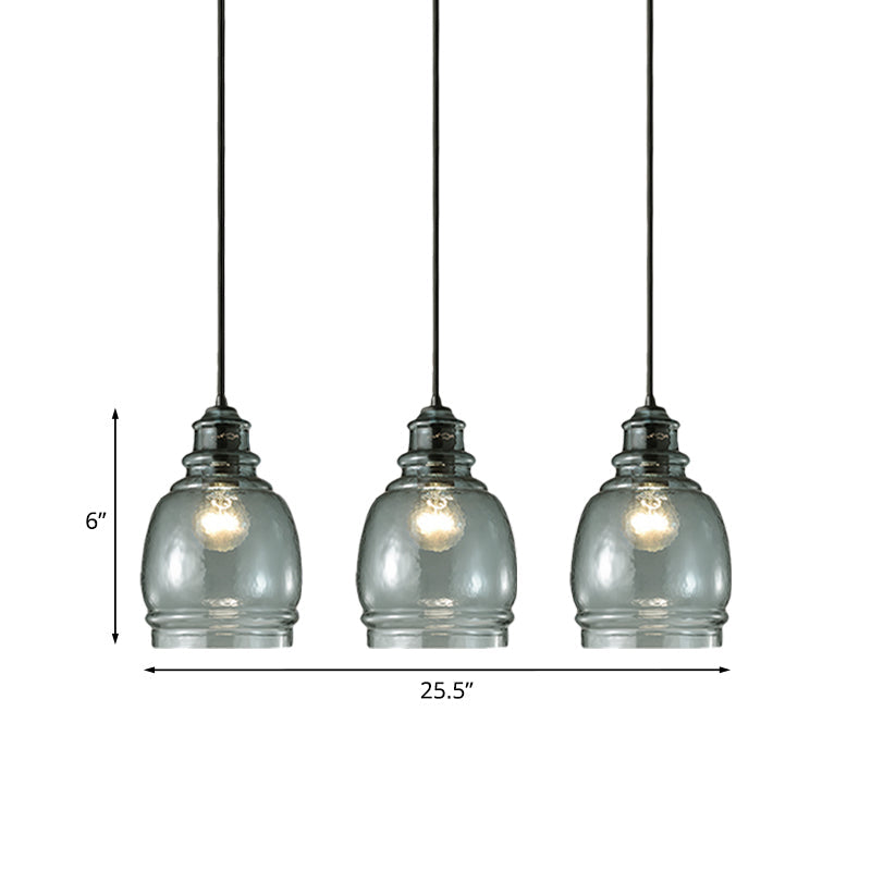 16/18/23.5 Wide Masion Jar Globe/Drum Pendant Light Blue Glass 1 Light Clearhalo 'Ceiling Lights' 'Glass shade' 'Glass' 'Modern Pendants' 'Modern' 'Pendant Lights' 'Pendants' Lighting' 770099