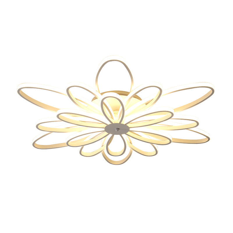 Chrysanths Ceiling Light Fixture Modern Acrylic LED Living Room Flush Mount Light in Warm/White Light, 23.5"/31.5"/41" Wide Clearhalo 'Ceiling Lights' 'Close To Ceiling Lights' 'Close to ceiling' 'Semi-flushmount' Lighting' 770358