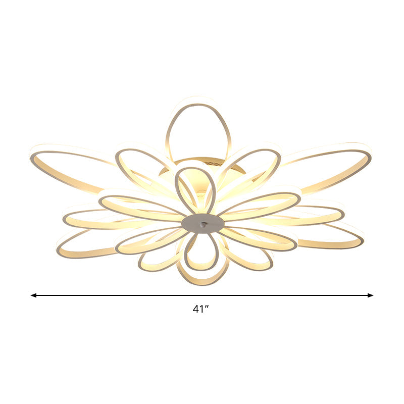 Chrysanths Ceiling Light Fixture Modern Acrylic LED Living Room Flush Mount Light in Warm/White Light, 23.5"/31.5"/41" Wide Clearhalo 'Ceiling Lights' 'Close To Ceiling Lights' 'Close to ceiling' 'Semi-flushmount' Lighting' 770360