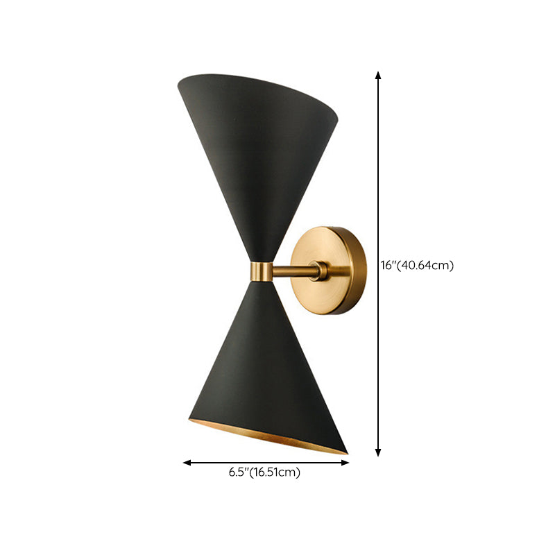 2-Light Contemporary Black Unique Shape Metal Bathroom Vanity Light