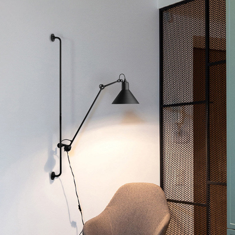Contemporary 1 Head Sconce Lighting with Metallic Shade Red/Yellow Conical Wall Mount Lamp for Bedside Clearhalo 'Cast Iron' 'Glass' 'Industrial' 'Modern wall lights' 'Modern' 'Tiffany' 'Traditional wall lights' 'Wall Lamps & Sconces' 'Wall Lights' Lighting' 770679