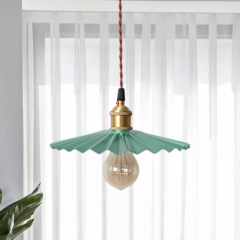 1 Head Scalloped Hanging Ceiling Light Modern Stylish Black/Red Metallic Pendant Light for Bedside Clearhalo 'Ceiling Lights' 'Modern Pendants' 'Modern' 'Pendant Lights' 'Pendants' Lighting' 770833