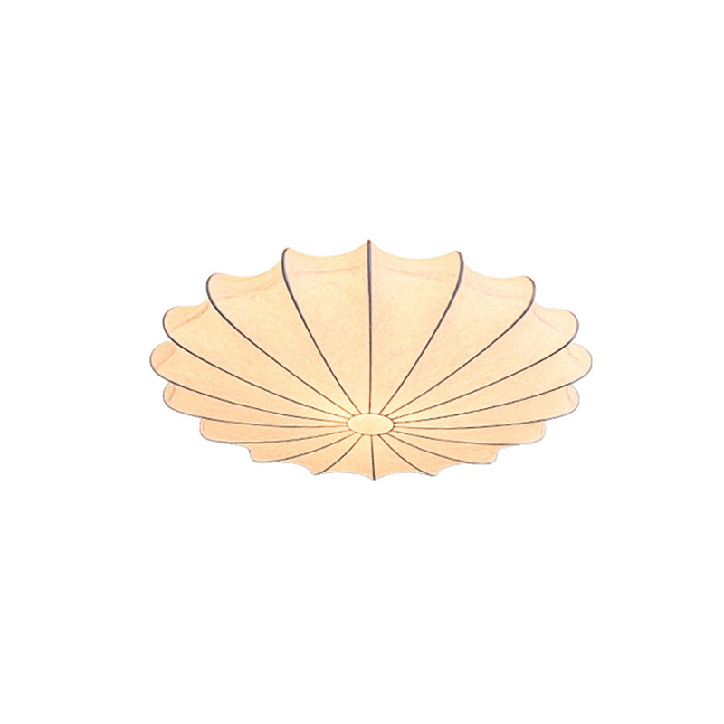 16"/23.5"W Scalloped Flush Mount Light Contemporary Fabric 1/3 Light White Flush Ceiling Light Clearhalo 'Ceiling Lights' 'Close To Ceiling Lights' 'Close to ceiling' 'Flush mount' Lighting' 771114