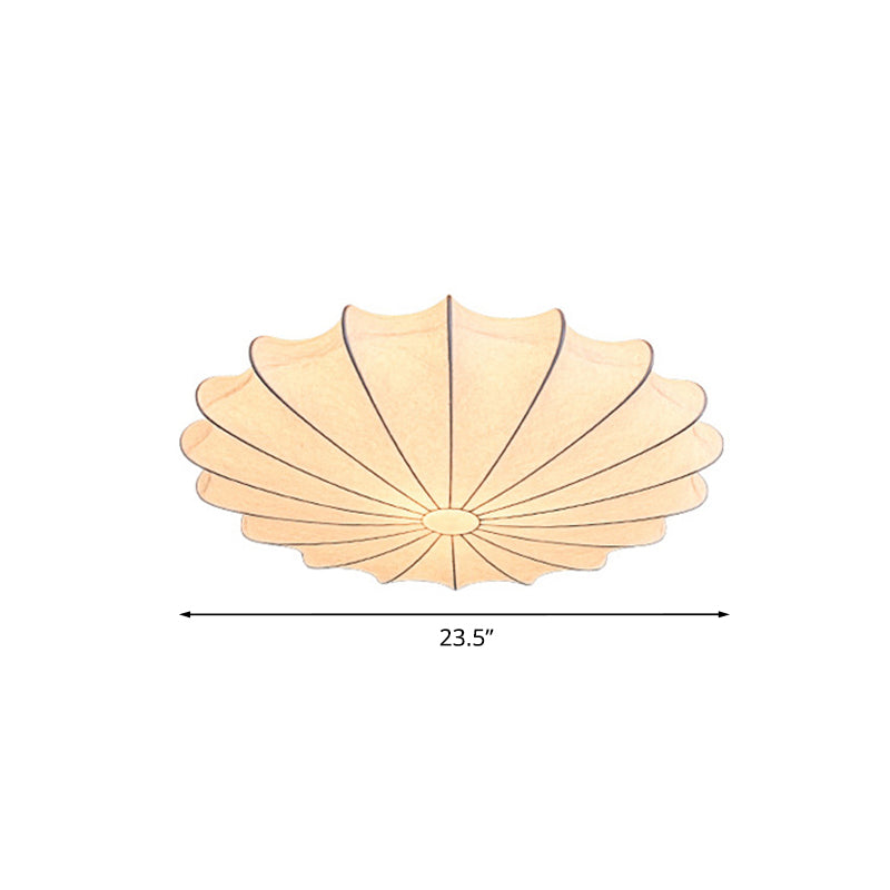 16"/23.5"W Scalloped Flush Mount Light Contemporary Fabric 1/3 Light White Flush Ceiling Light Clearhalo 'Ceiling Lights' 'Close To Ceiling Lights' 'Close to ceiling' 'Flush mount' Lighting' 771116