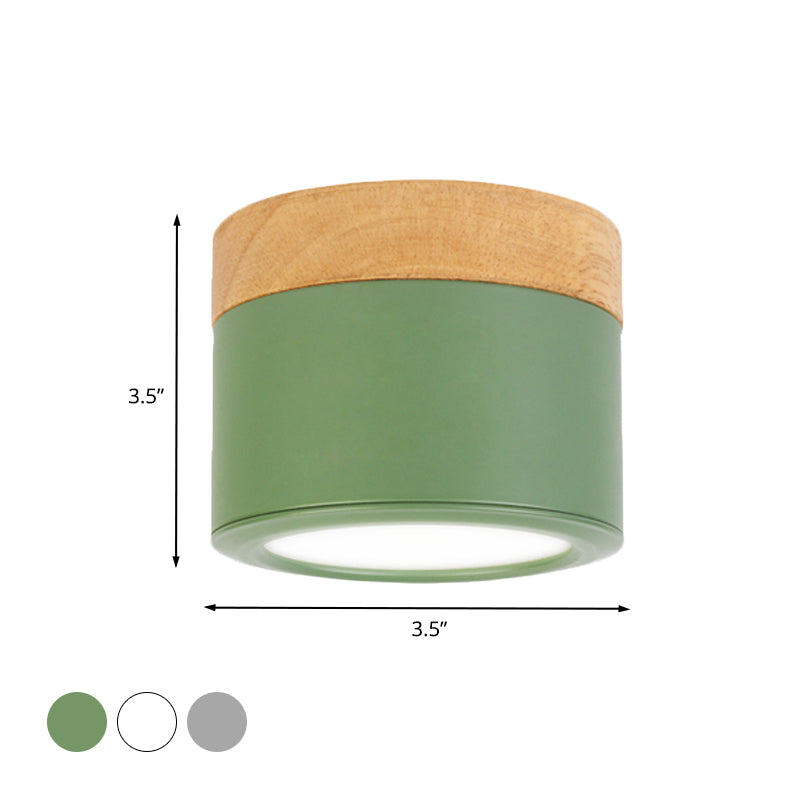 Bathroom Hallway Round Flush Mount Light Acrylic Macaron Loft Small Green/Grey/White Ceiling Lamp Clearhalo 'Ceiling Lights' 'Close To Ceiling Lights' 'Close to ceiling' 'Flush mount' Lighting' 771506