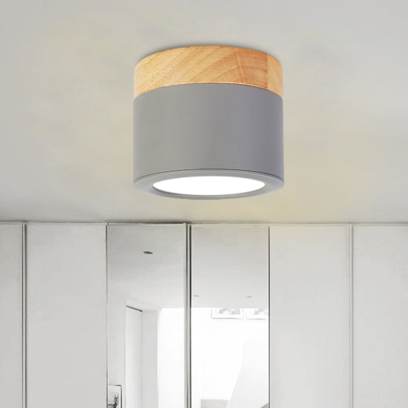 Bathroom Hallway Round Flush Mount Light Acrylic Macaron Loft Small Green/Grey/White Ceiling Lamp Clearhalo 'Ceiling Lights' 'Close To Ceiling Lights' 'Close to ceiling' 'Flush mount' Lighting' 771511