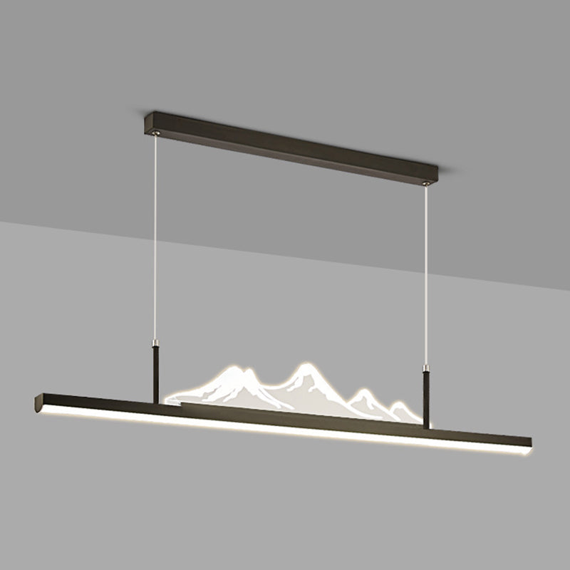 2-Light Polished Finish Modernism Style Statement LED Kitchen Island Light