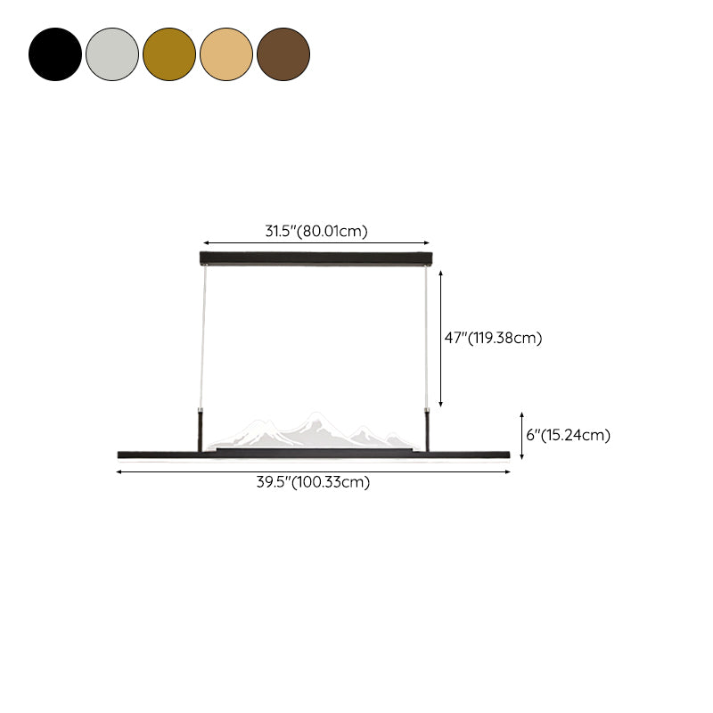 2-Light Polished Finish Modernism Style Statement LED Kitchen Island Light