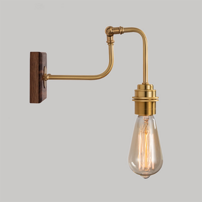 Modern Square Shape Vanity Light with Wood Base for Powder Room Washroom
