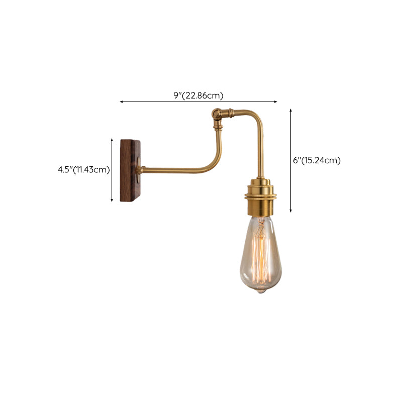 Modern Square Shape Vanity Light with Wood Base for Powder Room Washroom