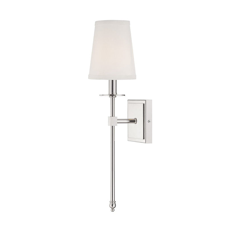 Modern Iron Vanity Light Cylinder Shape with Fabric Shade for Shower Room
